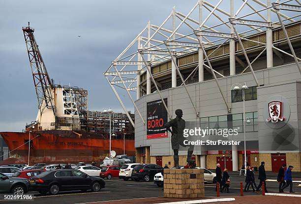 General view of the Riverside Stadium before the Sky Bet Championship match between Middlesbrough and Sheffield Wednesday at the Riverside Stadium on...