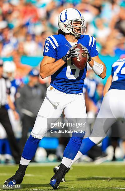 Charlie Whitehurst of the Indianapolis Colts in action during the game against the Miami Dolphins at Sun Life Stadium on December 27, 2015 in Miami...