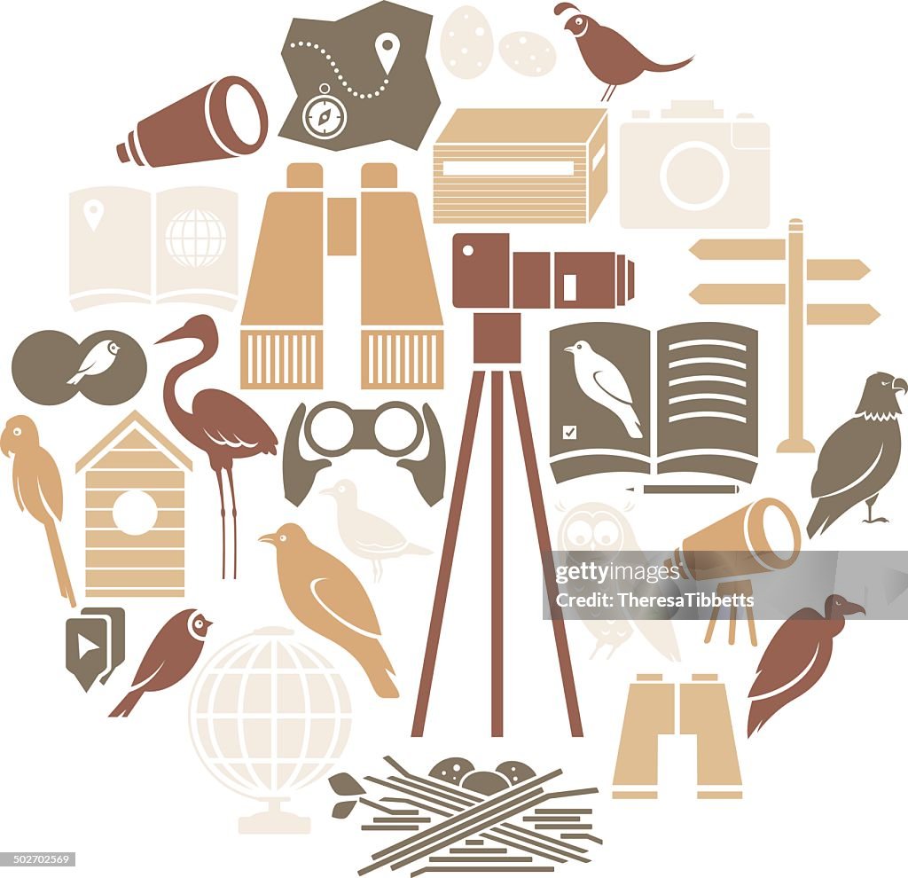 Bird Watching Icon Set