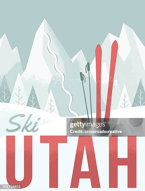 stockillustraties, clipart, cartoons en iconen met ski utah - park city