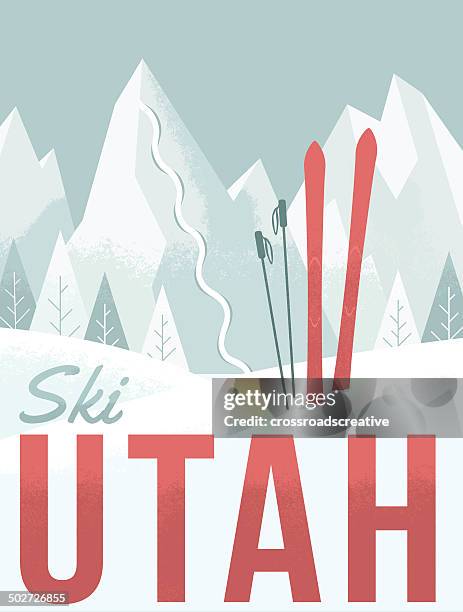 ski utah - utah skiing stock illustrations