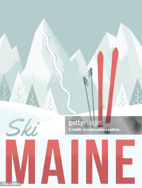 ski-maine - zuckerhut form stock-grafiken, -clipart, -cartoons und -symbole