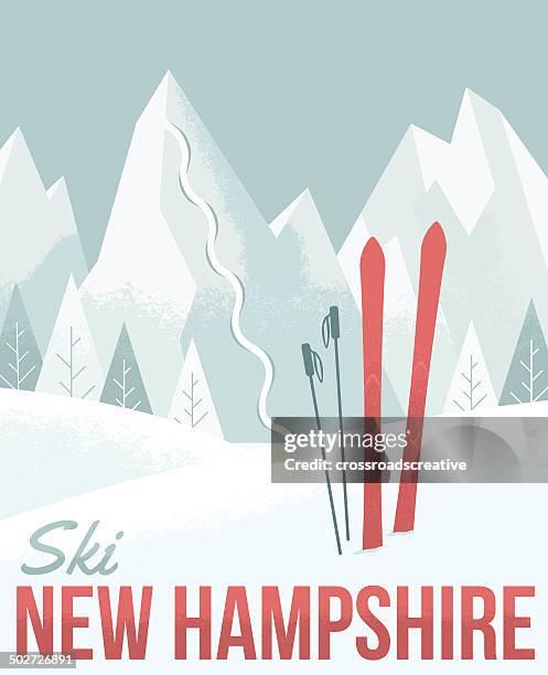 stockillustraties, clipart, cartoons en iconen met ski new hampshire - ski
