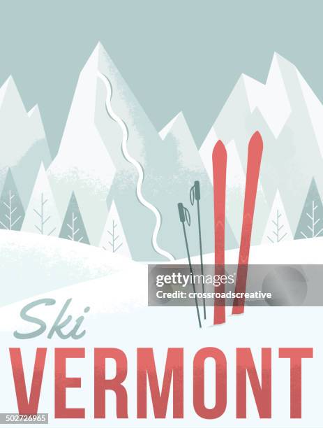 ski vermont - vermont stock illustrations