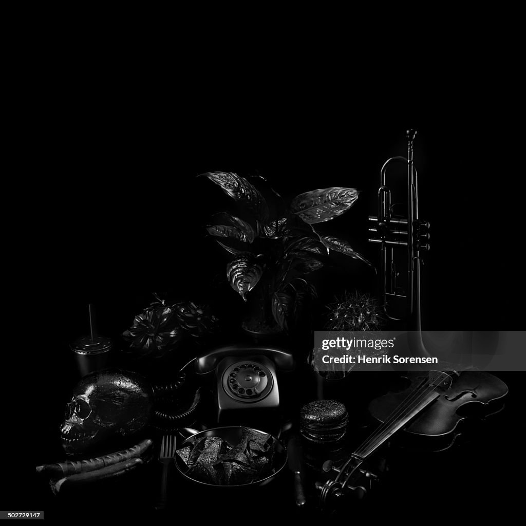 Backdrop Objects Various Objects On Black Backdrop High-Res Stock Photo - Getty Images
