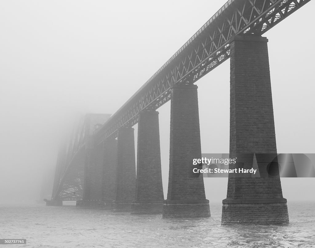 Forth Bridge in mist