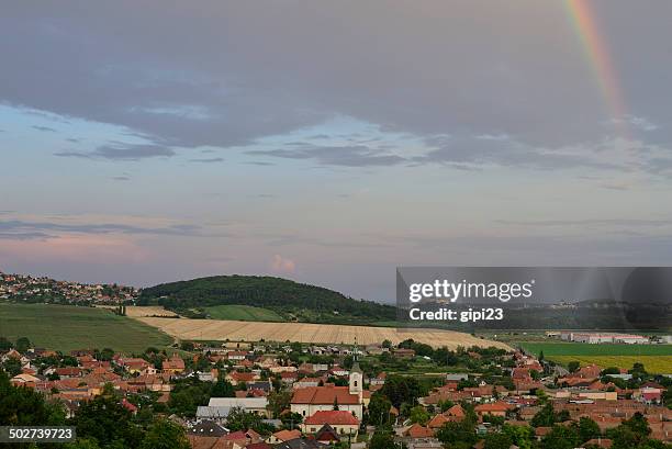rainbow over nitra - slovakia city stock pictures, royalty-free photos & images
