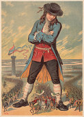 Gulliver in the island country of Lilliput, lithograph, published c.1880