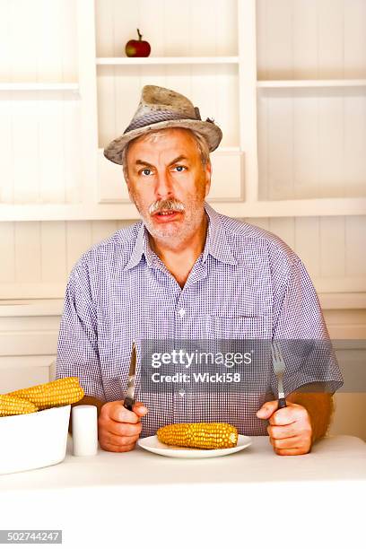 farmer disappointed with his dinner - salt cellar funny stock pictures, royalty-free photos & images