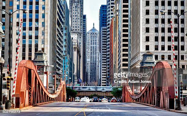 lasalle street bridge and chicago board of trade - jones street stock pictures, royalty-free photos & images