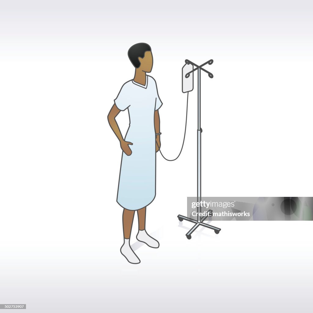 Woman with IV Illustration