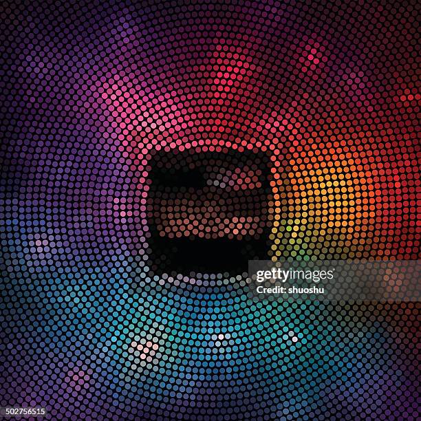 abstract colorful polka dots technology pattern background - fiber optics orange stock illustrations