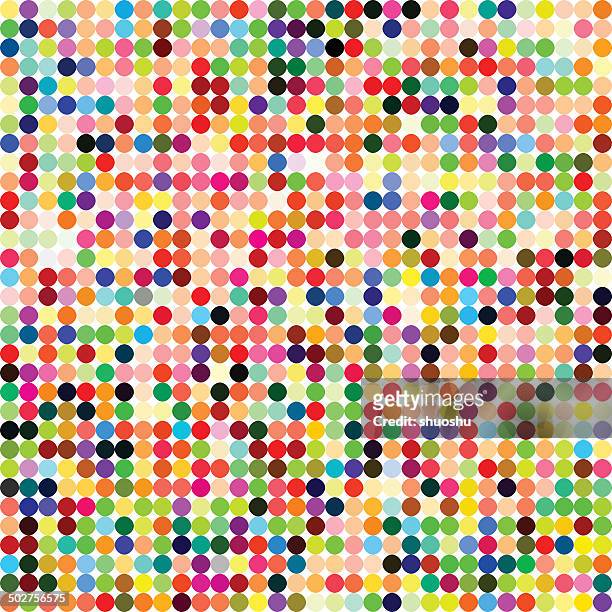 abstract color polka dots pattern background - polka dot stock illustrations