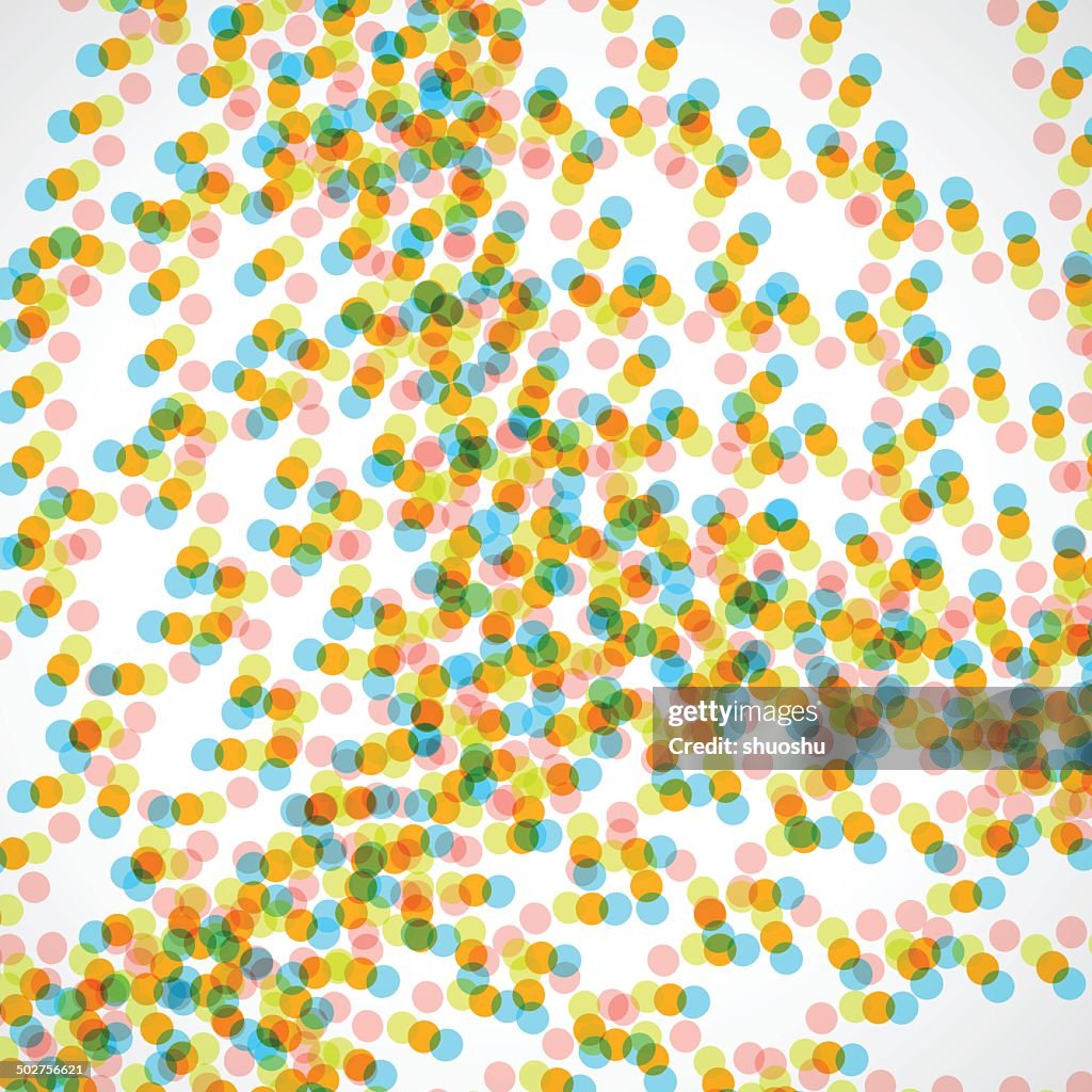 Abstract color transparency polka dots pattern background