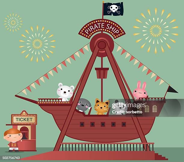 pirate ship - panda stock illustrations