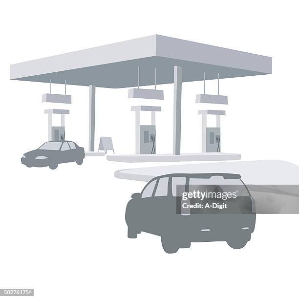 stockillustraties, clipart, cartoons en iconen met gas station - benzinestation