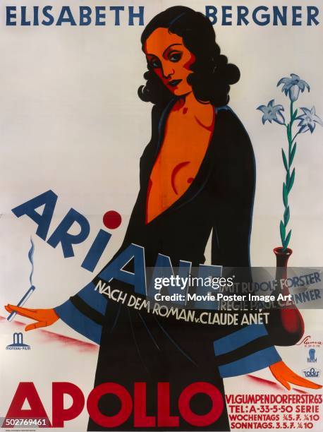 An Austrian poster for Paul Czinner's 1931 drama 'Ariane' starring Elisabeth Bergner.