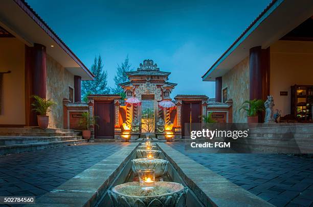 oriental courtyard - batam stock pictures, royalty-free photos & images