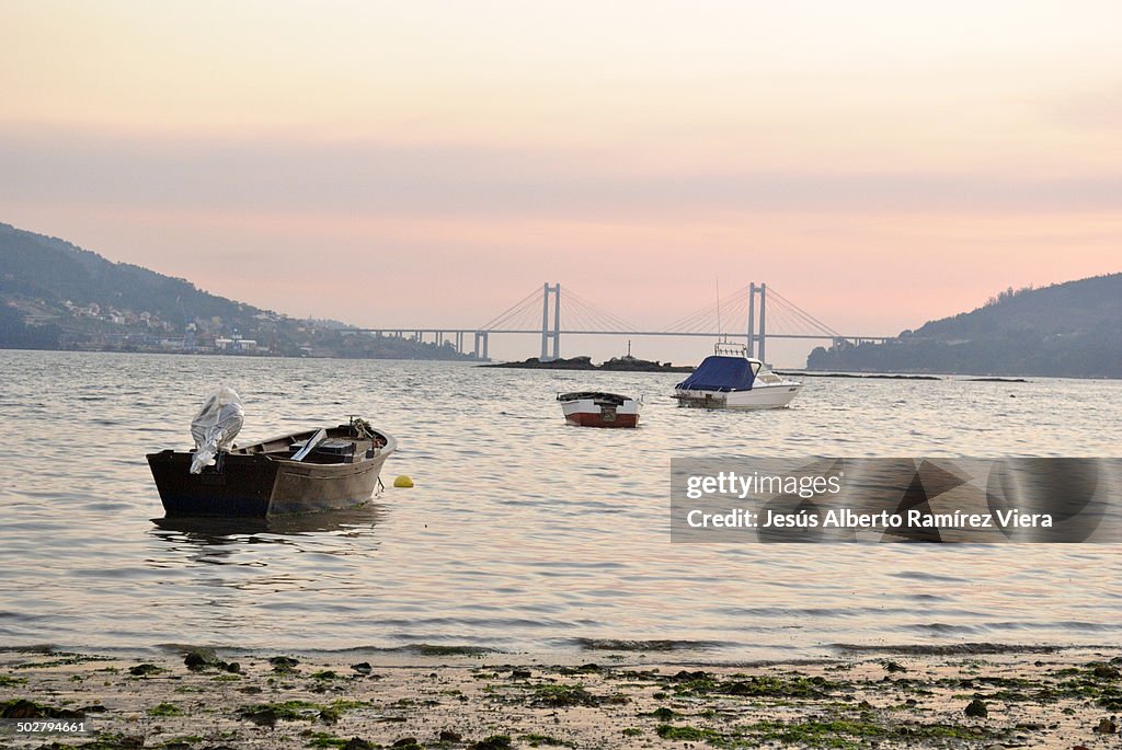 Sunset in the estuary of Vigo