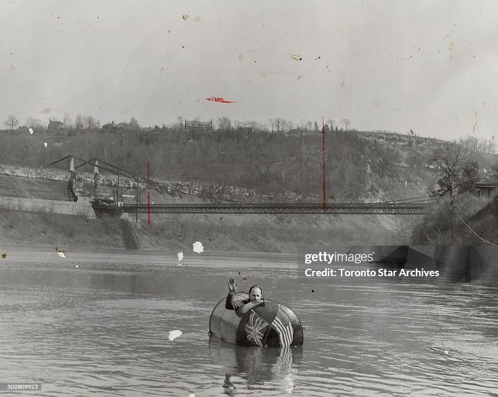Duplicating the trip from Niagara Falls to Queenston of the late Red Hill; famous Niagara riverman;