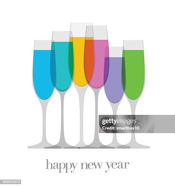 champagne glasses - double exposure silhouette stock illustrations