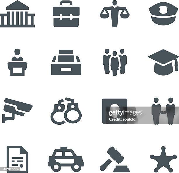 stockillustraties, clipart, cartoons en iconen met law & order icons - handcuffs