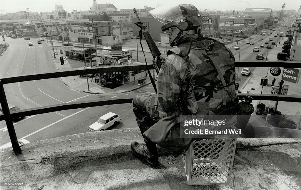 Rioting sparked by police acquittals in the Rodney King case caused massive damage in the city and l