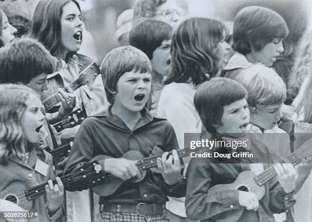 Ukuleles serenade the Queen; On her first day in Halifax; Queen Elizabeth was serenaded by more than 100 young ukulele players during a visit...