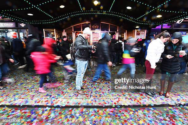 General view during the New Year's Eve 2016 Confetti Test at Times Square on December 29, 2015 in New York City.