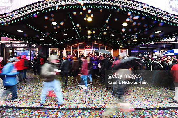 General view during the New Year's Eve 2016 Confetti Test at Times Square on December 29, 2015 in New York City.