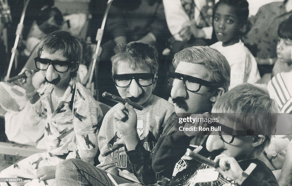 Making their marz in showbiz. Patients at the Hospital for Sick Children ham it up with Groucho Marx