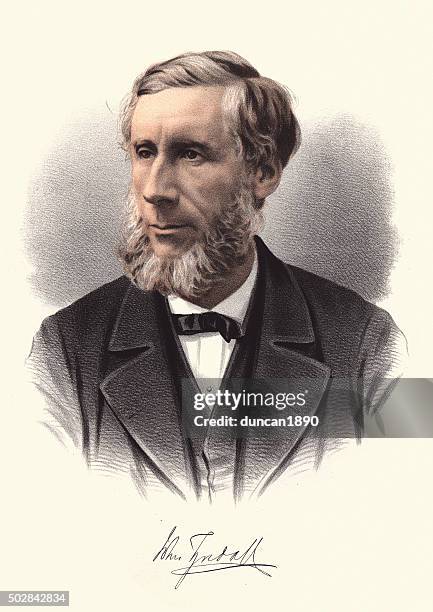 eminent victorians - portrait of john tyndall - john the baptist stock illustrations