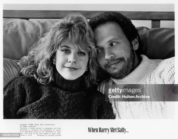 Meg Ryan and Billy Crystal pose for the movie "When Harry Met Sally" circa 1989.