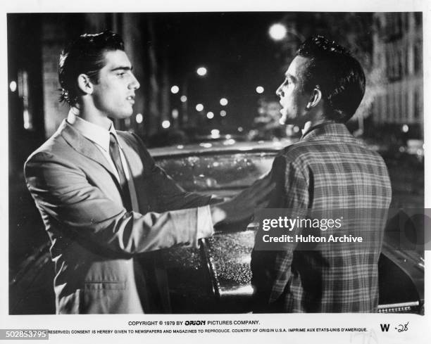 Ken Wahl confronts in a scene from the Orion movie "The Wanderers" circa 1979.