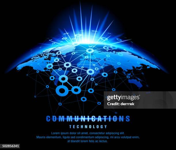 global communications - satellite view stock illustrations