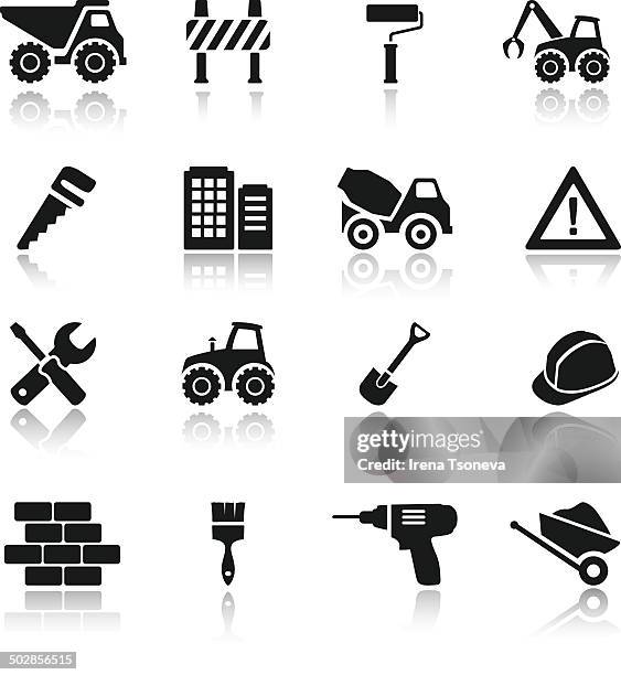construction icon - road construction worker stock illustrations