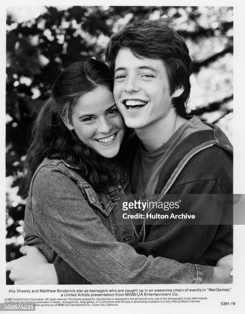 Ally Sheedy and Matthew Broderick pose for the MGM/UA movie "WarGames" circa 1983.
