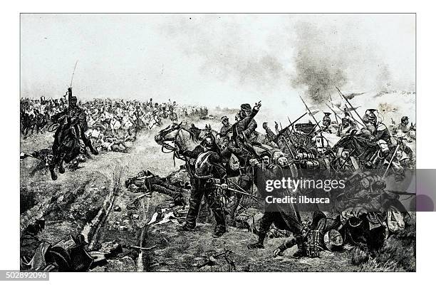 illustrations, cliparts, dessins animés et icônes de ancienne illustration de «bataille de transport en berline en gardette - battle of ardennes