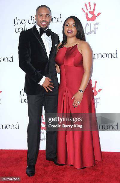 Professional Boxer Andre Ward and Tiffany Ward attend the Rihanna And The Clara Lionel Foundation 2nd Annual Diamond Ball at The Barker Hanger on...