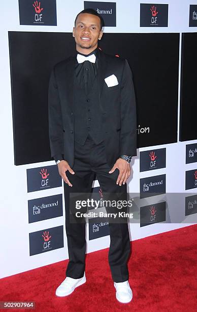 Sprinter Andre De Grasse attends the Rihanna And The Clara Lionel Foundation 2nd Annual Diamond Ball at The Barker Hanger on December 10, 2015 in...