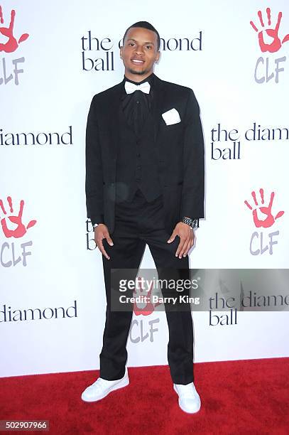 Sprinter Andre De Grasse attends the Rihanna And The Clara Lionel Foundation 2nd Annual Diamond Ball at The Barker Hanger on December 10, 2015 in...