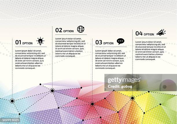 illustrazioni stock, clip art, cartoni animati e icone di tendenza di vettore arcobaleno opzioni di rete progettazione grafica - spettro luminoso