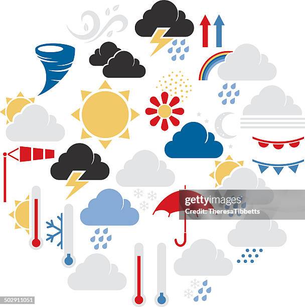 weather symbol set - pollen count stock illustrations