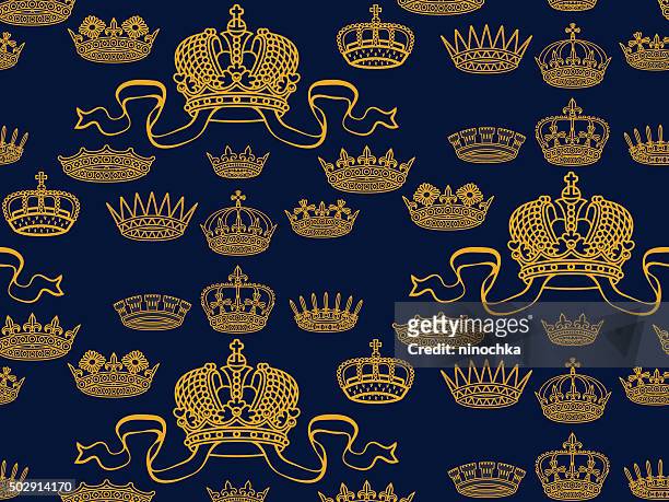 王冠シームレスなパターン - 王族点のイラスト素材／クリップアート素材／マンガ素材／アイコン素材