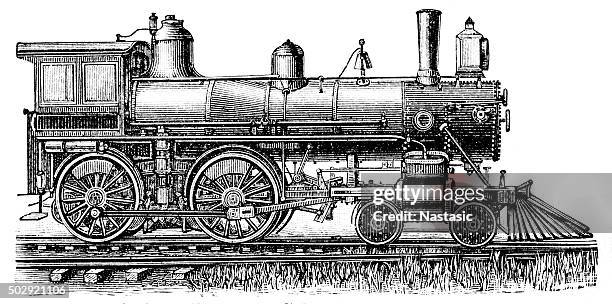 steam locomotive - antique steam engine stock illustrations