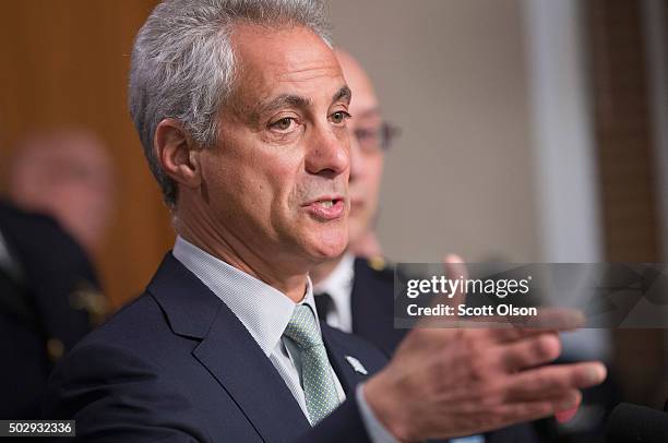 Chicago Mayor Rahm Emanuel addresses changes in training and procedures that will take place at the Chicago police department in the wake of recent...