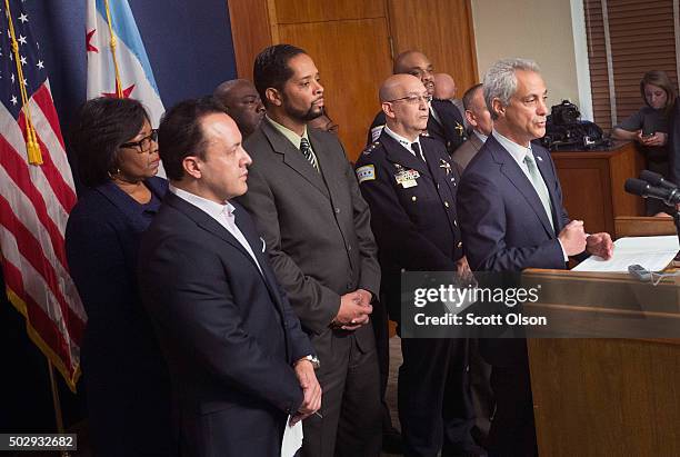 Chicago Mayor Rahm Emanuel addresses changes in training and procedures that will take place at the Chicago police department in the wake of recent...