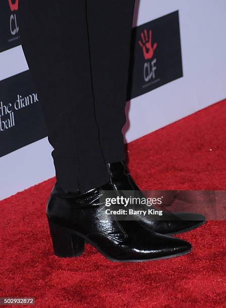 Johnson, shoe detail, attends the Rihanna And The Clara Lionel Foundation 2nd Annual Diamond Ball at The Barker Hanger on December 10, 2015 in Santa...