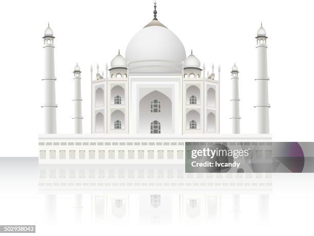 taj mahal - qutab minar stock illustrations