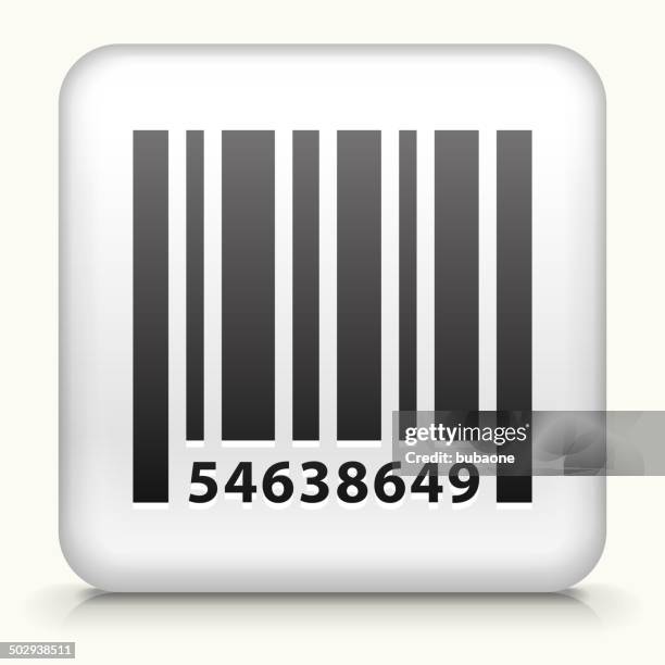 square button with barcode royalty free vector art - scan barcode stock illustrations